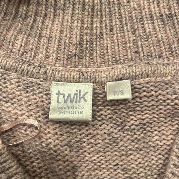 Chandail en laine rose manche 3/4 - Picture 2 of 2